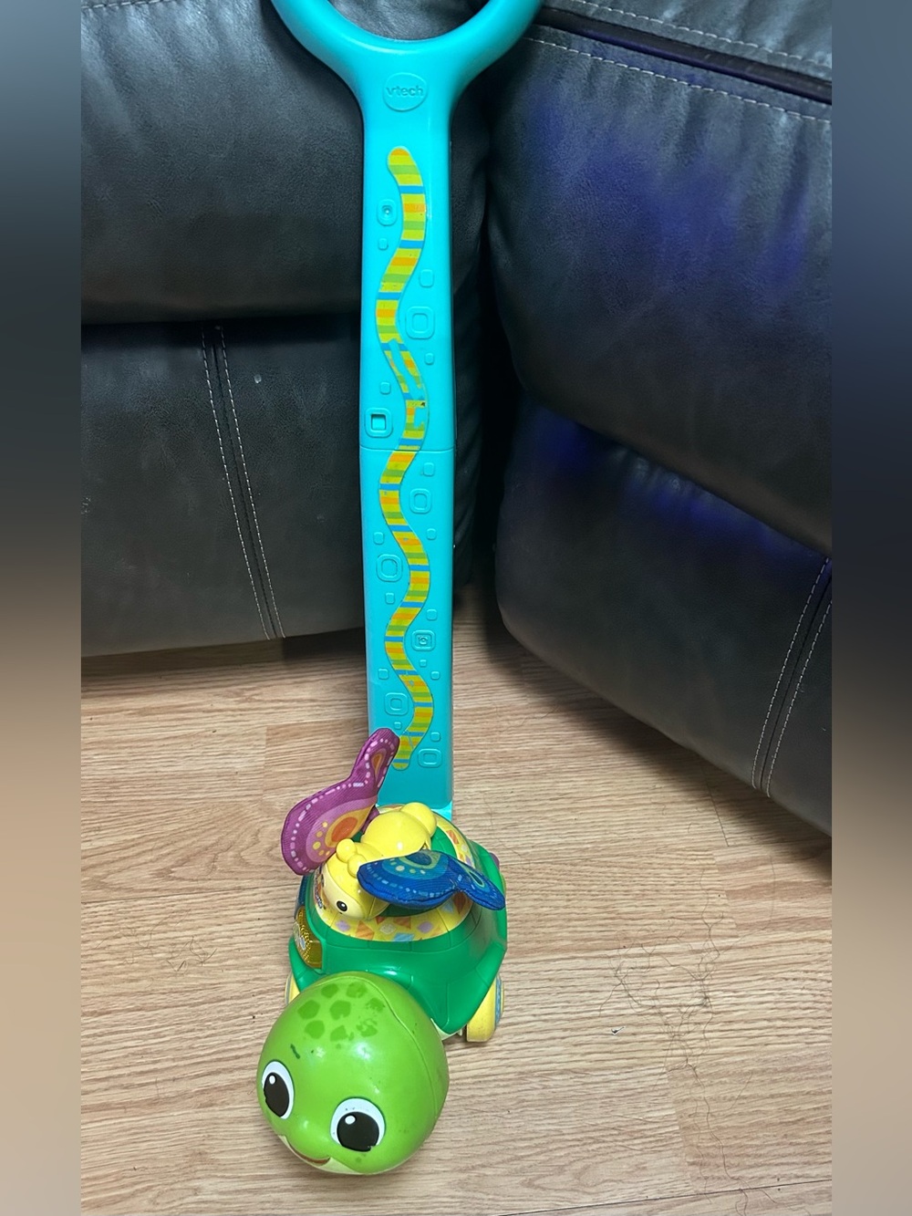 VTech Green & Teal Turtle Pull Toy for Pets Reptile Habitat